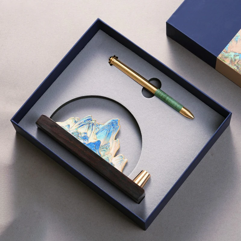 Promotional Business Gifts Set Office Desktop Penholder Decoration Company Meeting Event Literature Creation Souvenir Gift