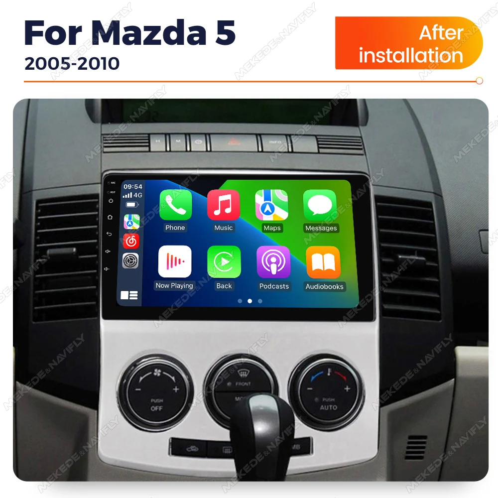 MEKEDE 9 Inch Universal Type Android Car Head Unit Harness Frame Kit Radio Screen Multimedia Monitor for MZ05 Mazda 5 2005-2010