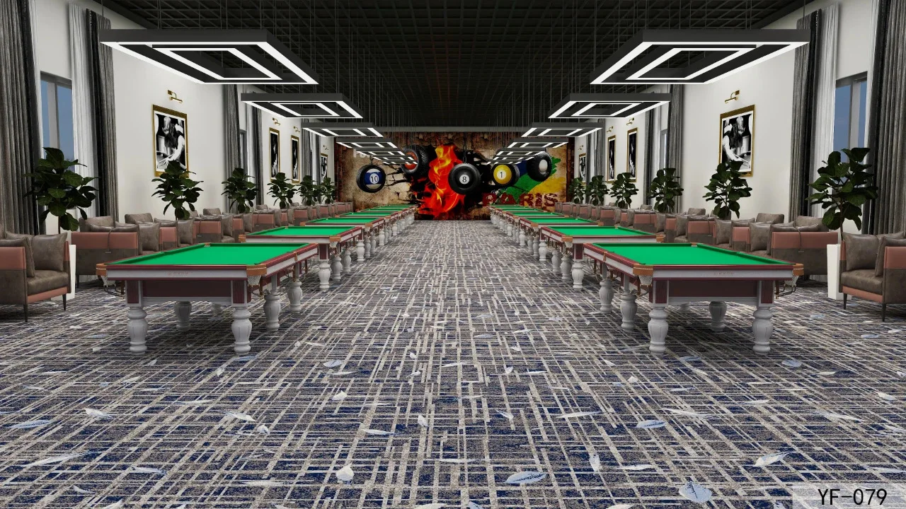 Carpet Factory100% Nylon Printed Colorful Cheap Large Roll Pool Hall Using Wall to Wall Axminster Carpet for Billiard Parlor