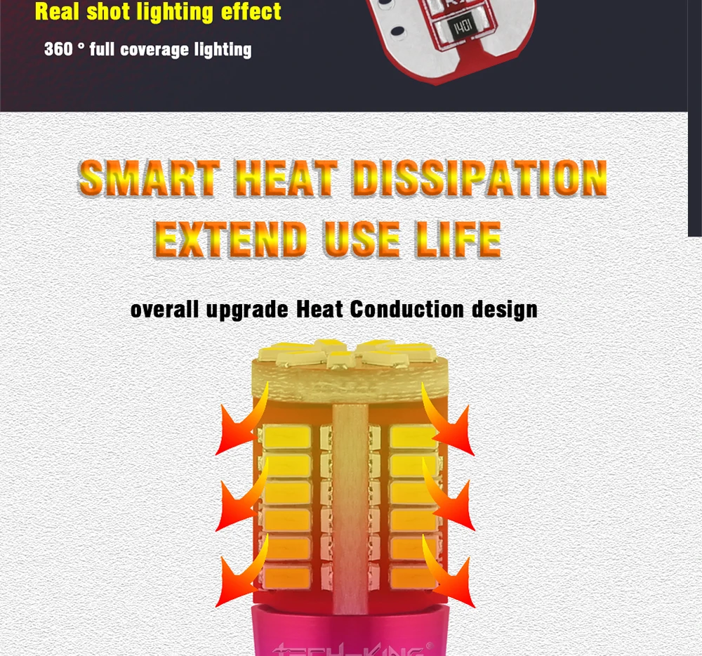 TECH-KING Hot Sale T10 3014 57smd Without Polarity High Power Reading Light Width Lamp Led Bulb DC12V W5w 194 168 Car Small Bulb