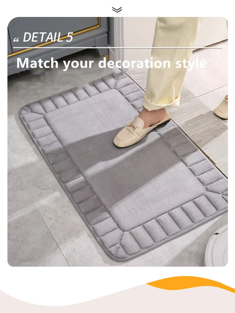 Best Selling Memory Cotton Slow Rebound Non Slip Bathroom Mat Bedroom Living Room Mat factory