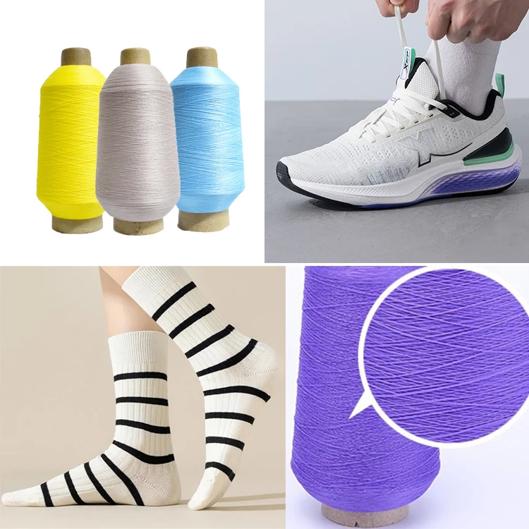 SALUD STYLE Elastic Air Textured 100% Nylon 6 DTY 70/2 Yarn Ribbon Knitting Weaving Polyamide PA6 Filament 70D 210D Nylon Yarn