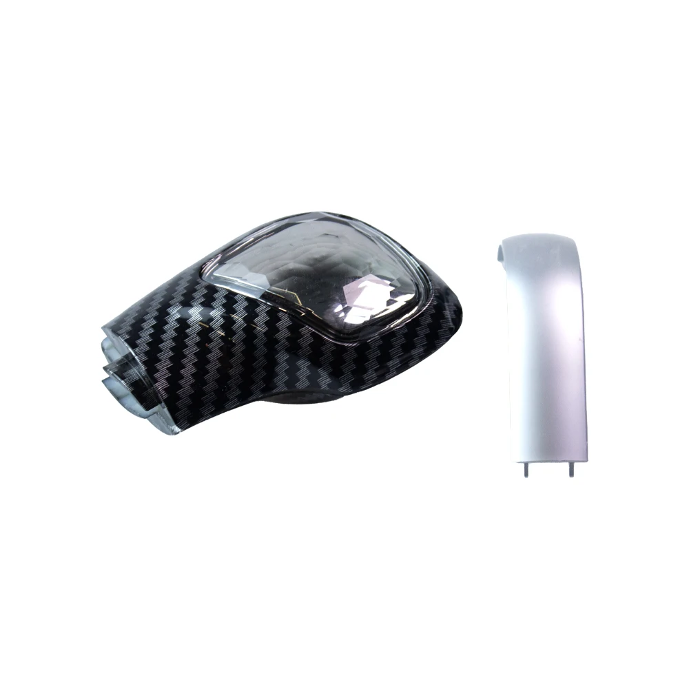 Factory Carbon Fiber Pattern Gear Shift Knob Crystal Cap for Volkswagen Golf 6 7 R GTI Passat Jetta Dsg Leather Gear Side Cover