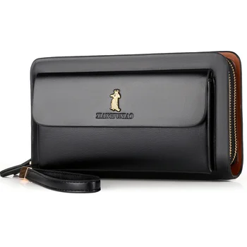 Long Pu Leather Men's Zipper Wallet/Card Holder - black | Konga Online  Shopping