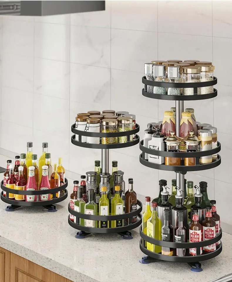 360 Rotating Eco-Friendly Multi-Function Metal Spice Rack Organizer ...