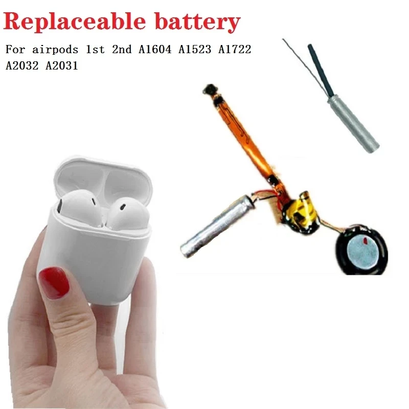 Replace Battery For Airpods 1st 2nd A1604 A1523 A1722 A2032 A2031 Air