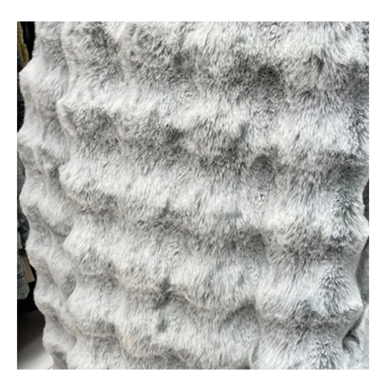 High quality Rabbit Fur Plush Fabric Animal Printed Fabric for blanket toy