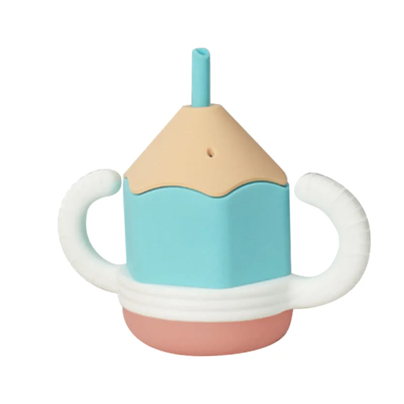 Pencil Shaped Silicone Cup, Baby Anti Fall Cartoon Snack Cup, Water Cup, Food Grade Silicone