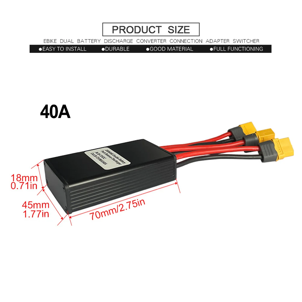 20v72v Dual Battery Connector For Increase The Capacity By Connecting