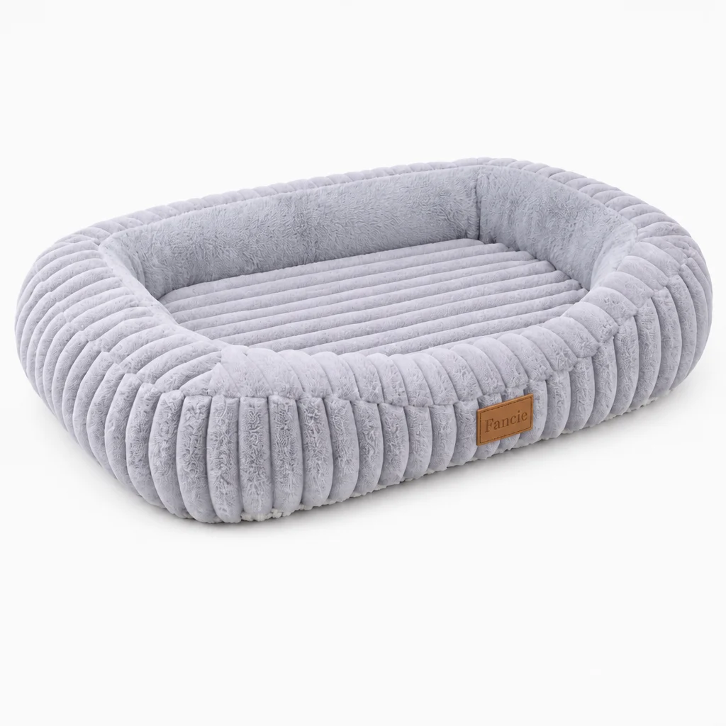 Oval Cut Pile Corduroy Pet Sofa — Product details 1