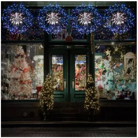 Remote Firework LED String Lights Copper Wire Waterproof Fairy Light Hanging Starburst Twinkle Dandelion Light for Chrisma Home