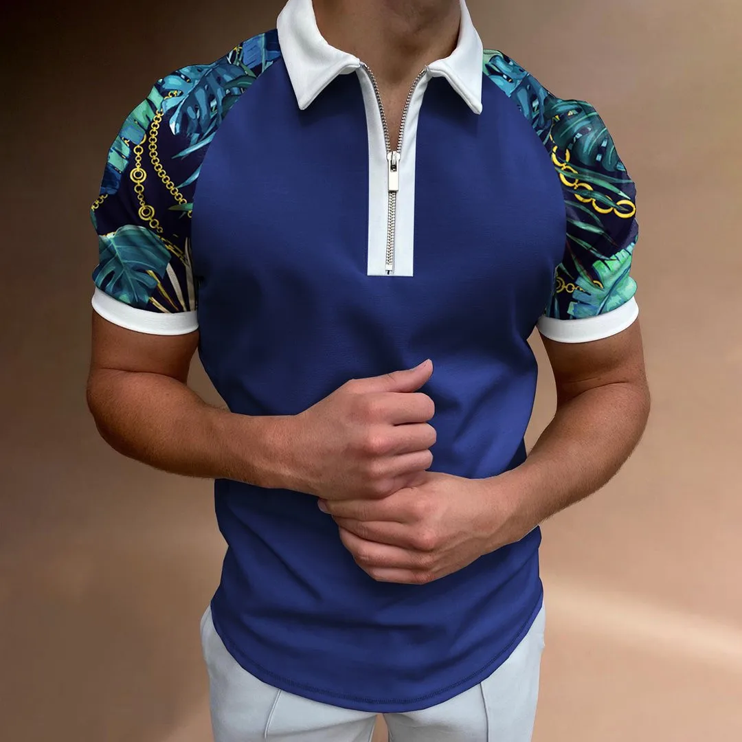 2024 Summer instant sale POLO Shirt zipper Match color Men's sports polo shirt