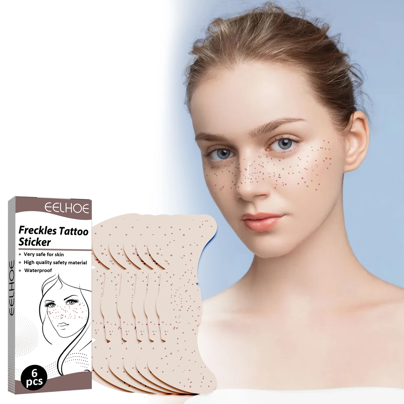 Eelhoe Custom Waterproof Freckles Temporary Tattoo Face Stickers Natural Looking Tattoos Freckle Patch K1