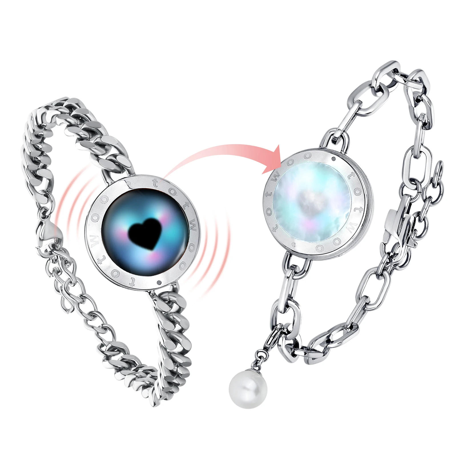 New Arrival Fashion Jewelry totwoo Soulmate Smart Bracelets Long Distance  Touch Bracelets for Couples Bluetooth Pairing Jewelry
