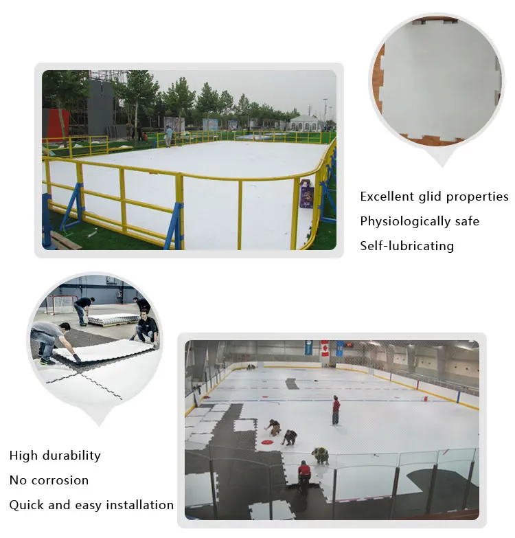 Coloured Synthetic Ice Tiles Roller Skating Synthetic Ice Skating Plates Removable Skating Floor