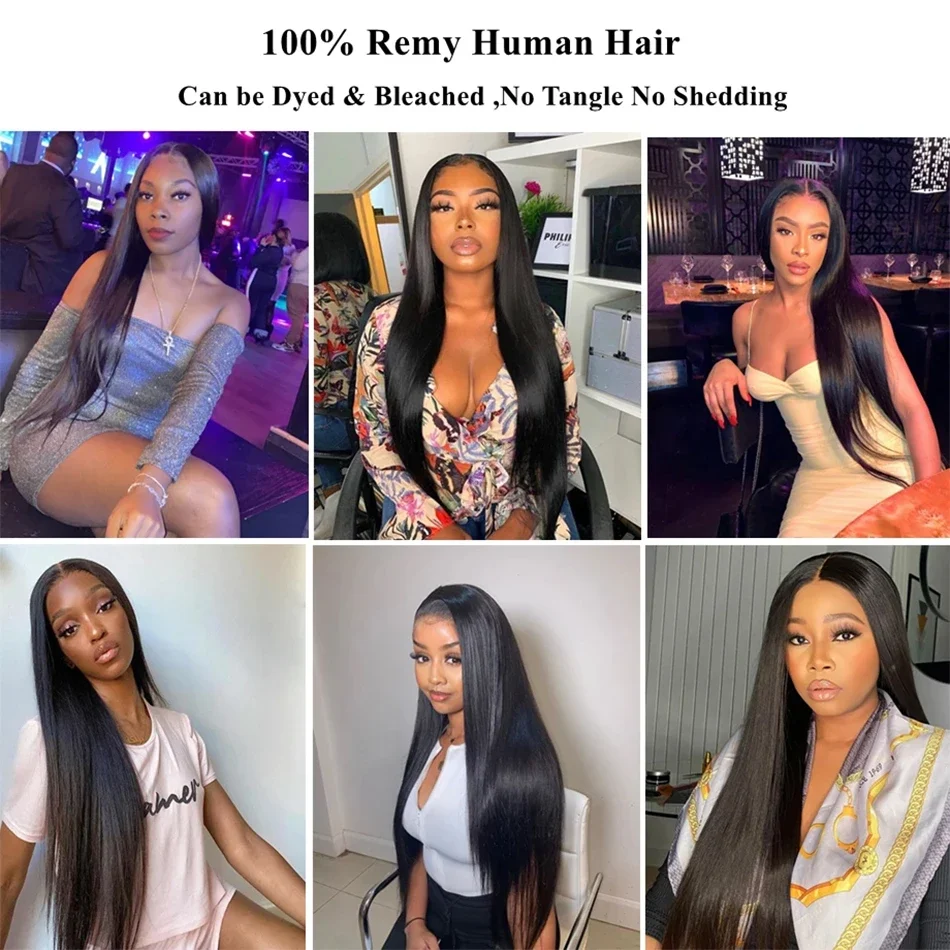 4x4 13x4 Lace Closure Transparent Lace Frontal 100% Human Hair Free Part Brazilian Hair_voghion.com