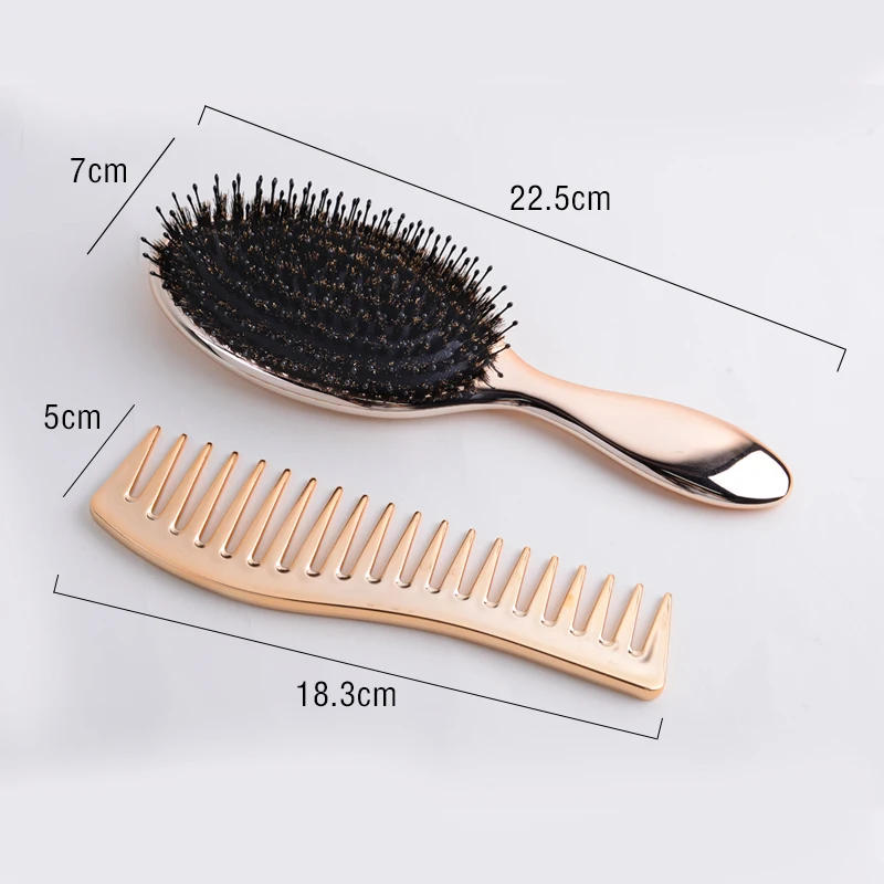 Factory Price Rose Gold Packaging 5pcs Hair Brush Comb Set Professional