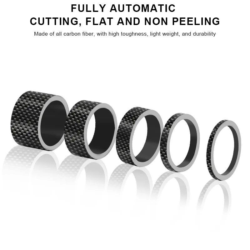 RIDERACE Bicycle Headset Spacer 28.6MM 1-1/8" Bike Front Fork Stem Carbon Fiber Washer Adjustment Ultra Light MTB Accessories