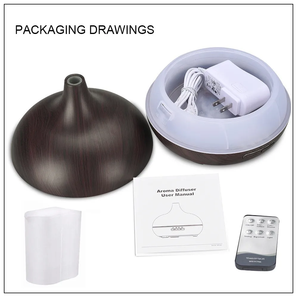 Remote Control Essential Oil Diffuser Aromatherapy Electric Aroma Diffuser LED Light Ultrasonic Mist Maker  for Home Office