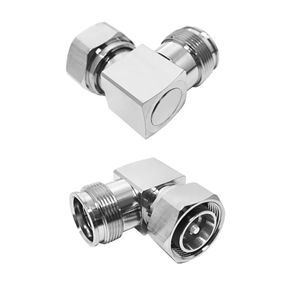 RF 4.3/10 Mini Din Male Plug 90 Degree to 4.3-10 Mini Din Female Jack Right Angle RF Coax Coaxial Adapter Converter