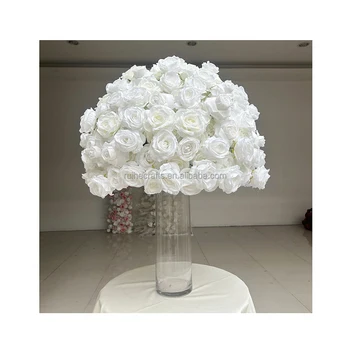 Event supplies faux rose flower arrangement centerpieces foam white flower ball 80cm orchid flower ball for table decor