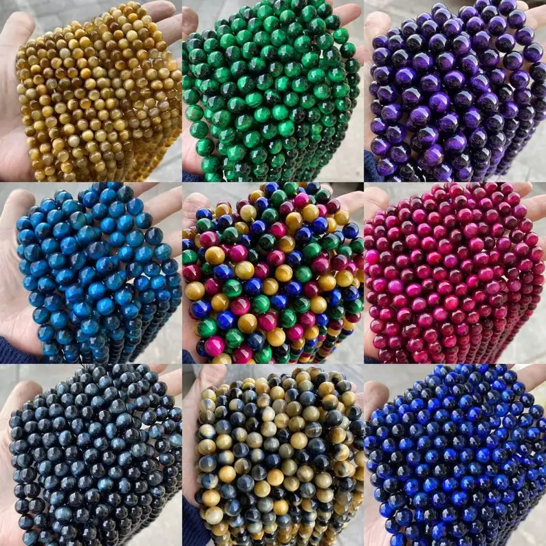 Tiger's Eye Stone Red Round Loose Beads | eBay