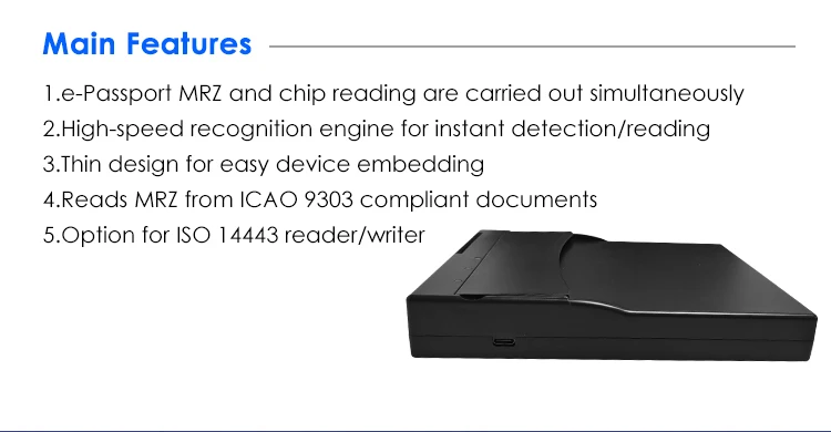 Passport ID Card OCR MRZ NFC Reader Scanner ID Checker Chip Card Reader ...