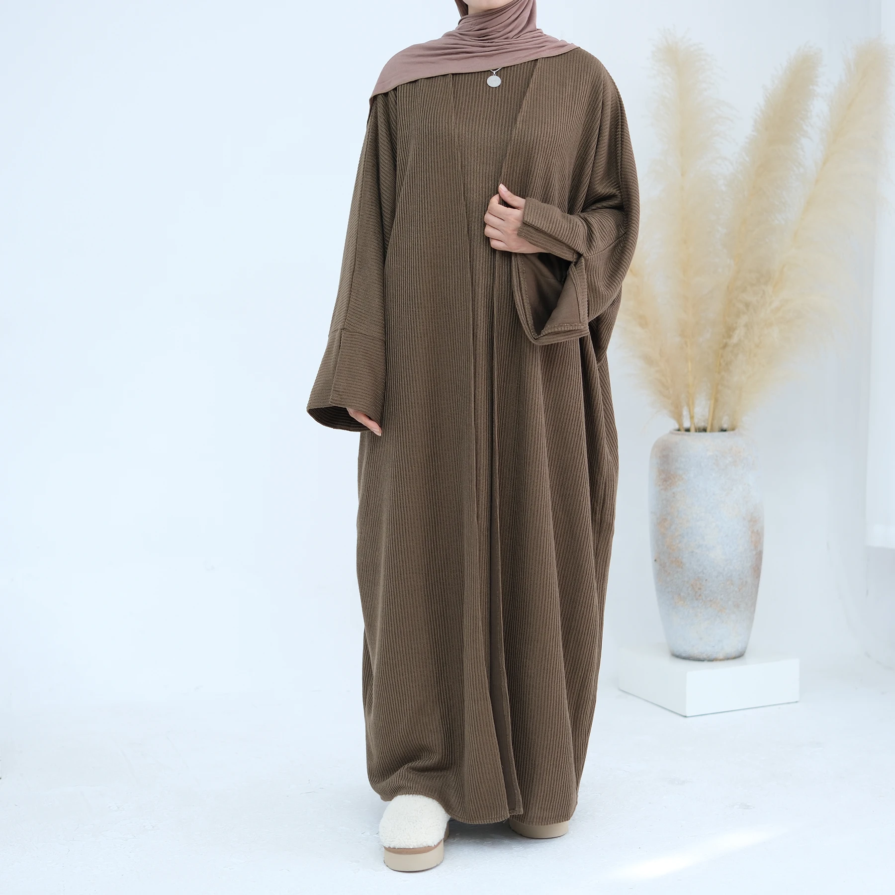 Modest Islamic Clothing Thick Warm Knitted Winter Fall Open Abaya Dress  Maxi Long Coat Cardigan Kaftan Dresses for Spring Season| Alibaba.com