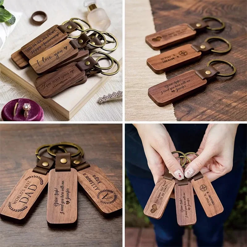Interlocking Keychains Laser Cut Wooden Couple Keychain Set Valentine