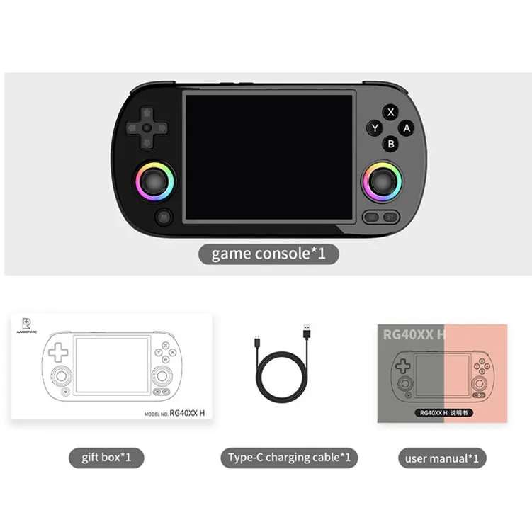 Console Portable RG40XX – 8000 Jeux Rétro, écran IPS 4 Pouces, Joysticks RGB, WiFi Et Bluetooth – Bleue, 128 Go