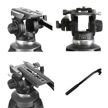 E-IMAGE EK610 Professional Compact Tripod with Fluid Head 65mm Bowl detail image