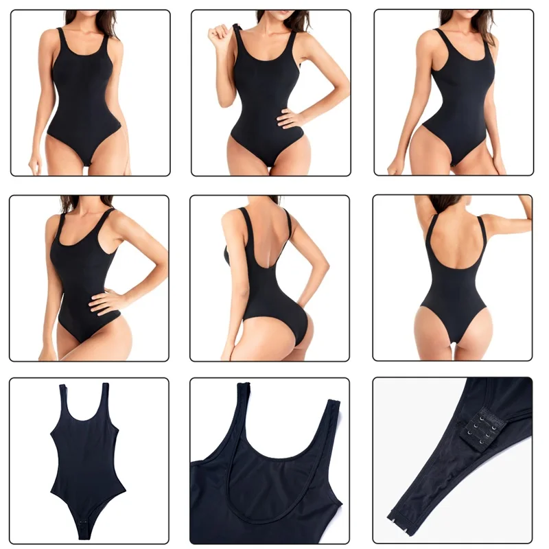 Custom Plus Size Women Full Body Backless Tummy Control Panty Seamless High Waist Trainer Shaper Thong Bodysuit Shapewear supplier