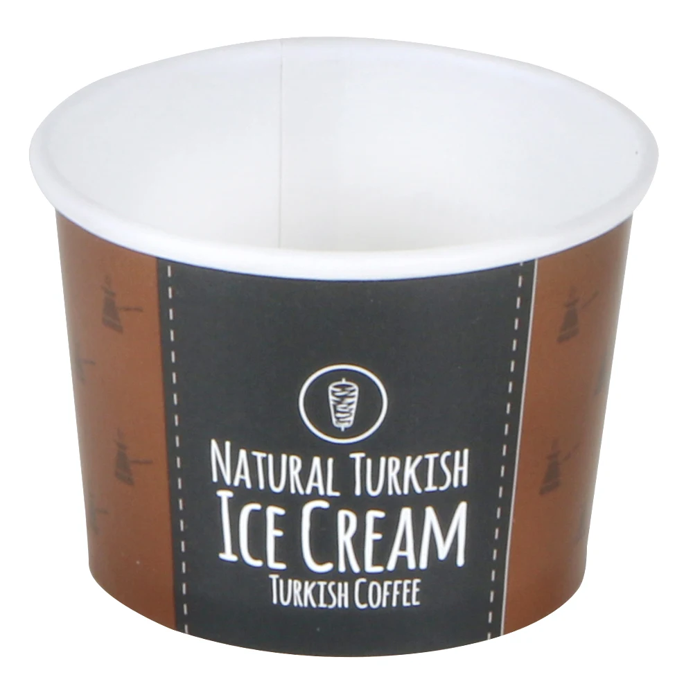 Custom Logo biodegradable Disposable single wall 4oz 5oz 6oz 8oz 10oz Paper Cup Ice Cream Paper Cup