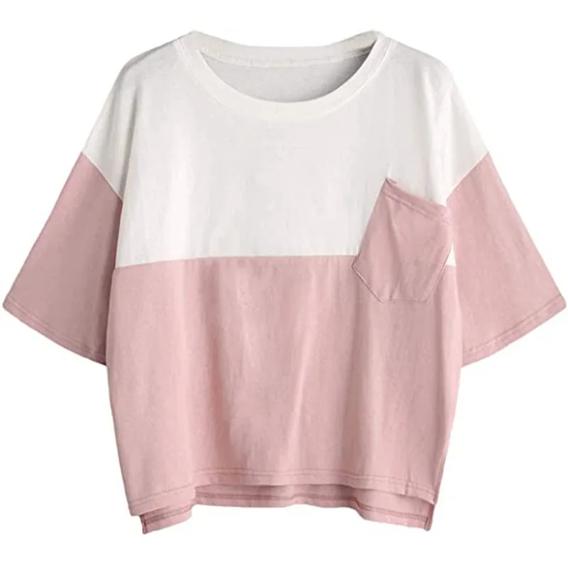 トップス Color Block Half Sleeve Tops Color Block Half Sleeve Tops