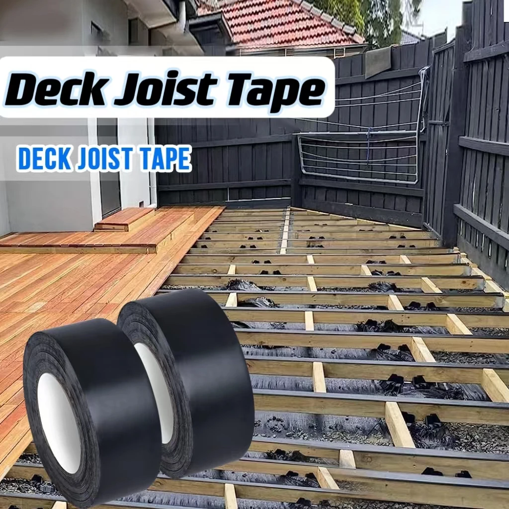 Butyl Joist Tape For Decks – 2” X 50’ Waterproof Flashing Tape, Protects Wood From Rot (4 Packs, 8 Rolls Total)