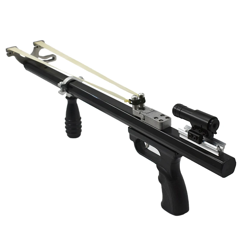 
 Черная Рогатка с лазерной разверткой для охоты и стрельбы на открытом воздухе может использоваться с различными резиновыми лентами  
