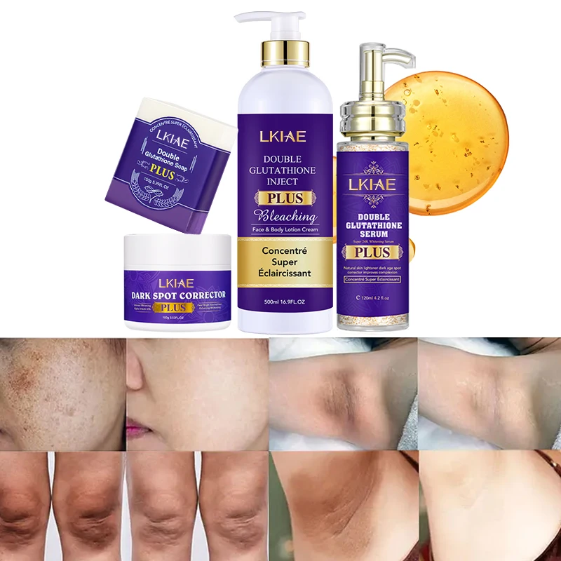 2025 Organic Glowing Double Glutathione 4K Plus Vegan Face Cream  Brightening Beauty Products Whitening Skin Care Set (New)