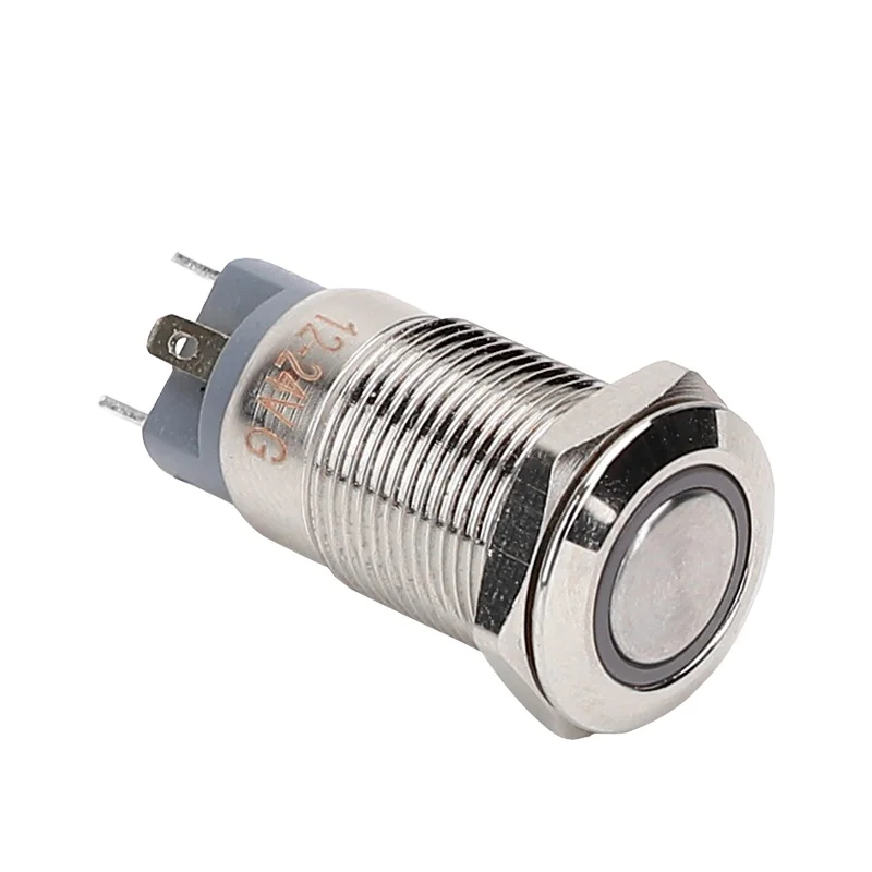 Прямая Продажа с фабрики 12 мм IP65 мгновенным выключением света блокировкой металлический кнопочный