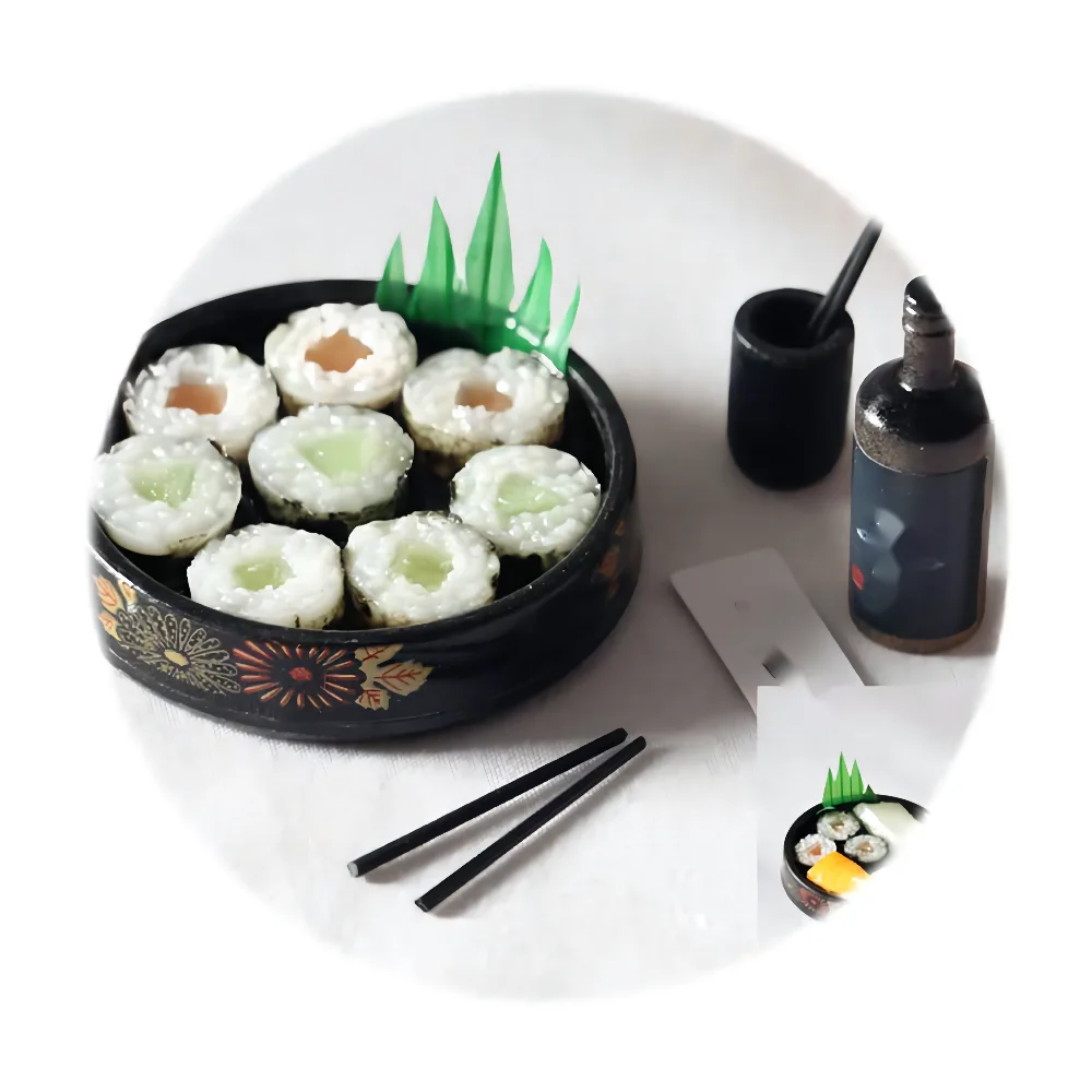 Имитация японской кухни Набор Суши винные модели для кукольного домика аксессуары еда игрушки миниатюры