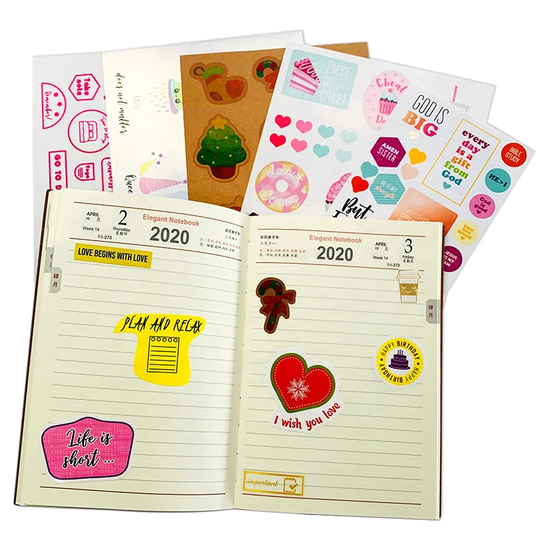 Custom Vinyl Clear Transparent ABC Alphabet Printed Logo Foil Kiss Cut Sheet Sticker for Planner