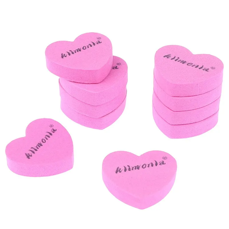 New Design Heart Shaped Mini Nail File Sanding Block Buffer Nail Art