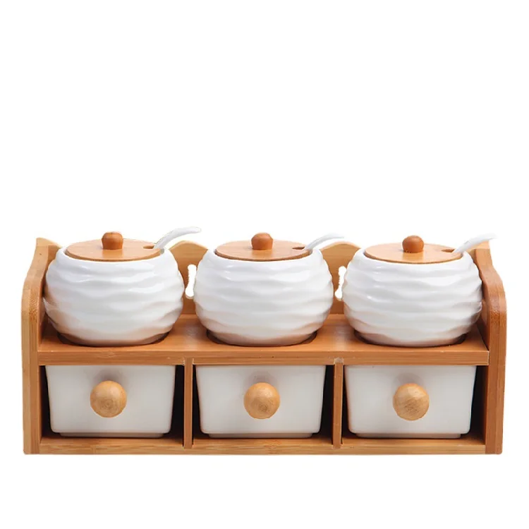 EcoFriendly Kitchen Set Biodegradable Disposable Food Stash Jar Container Bamboo Chopsticks Seasoning Spice Jar