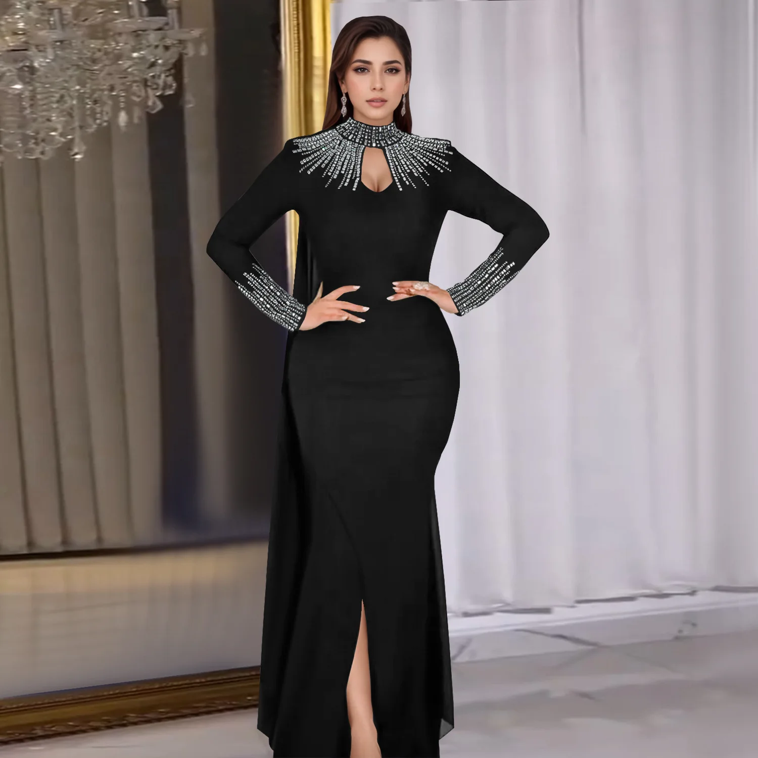 elegant black dresses plus size Black Midi Sheath Dress