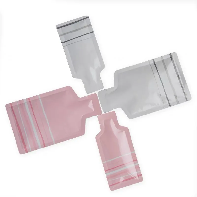 Custom Printed Bottle Shaped Die-cut Pouch for Shampoo and Conditioner Matte Finish Cosmetic Sachet for Skincare Samples