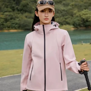 Premium Materials Coat Outdoor Warm Windproof Waterproof Mountain Soft Shell Zipper Stand Collar Unisex Windbreaker