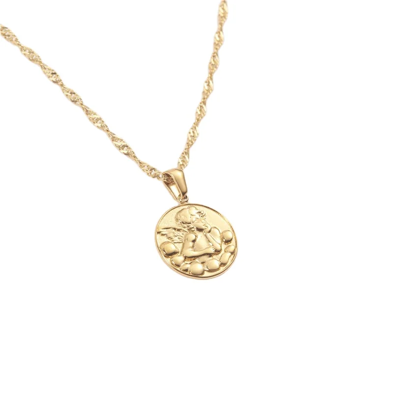 2022 Dainty Medallion Cherub Pendant 