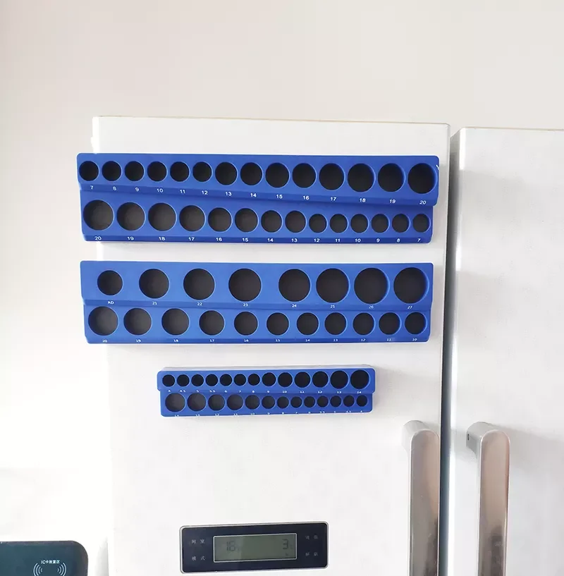 Upgrade ABS 6PCS 1/4inch 3/8inch 1/2inch Socket Metric & SEA Magnetic Socket Holder Storage Organizer Set for Workshop