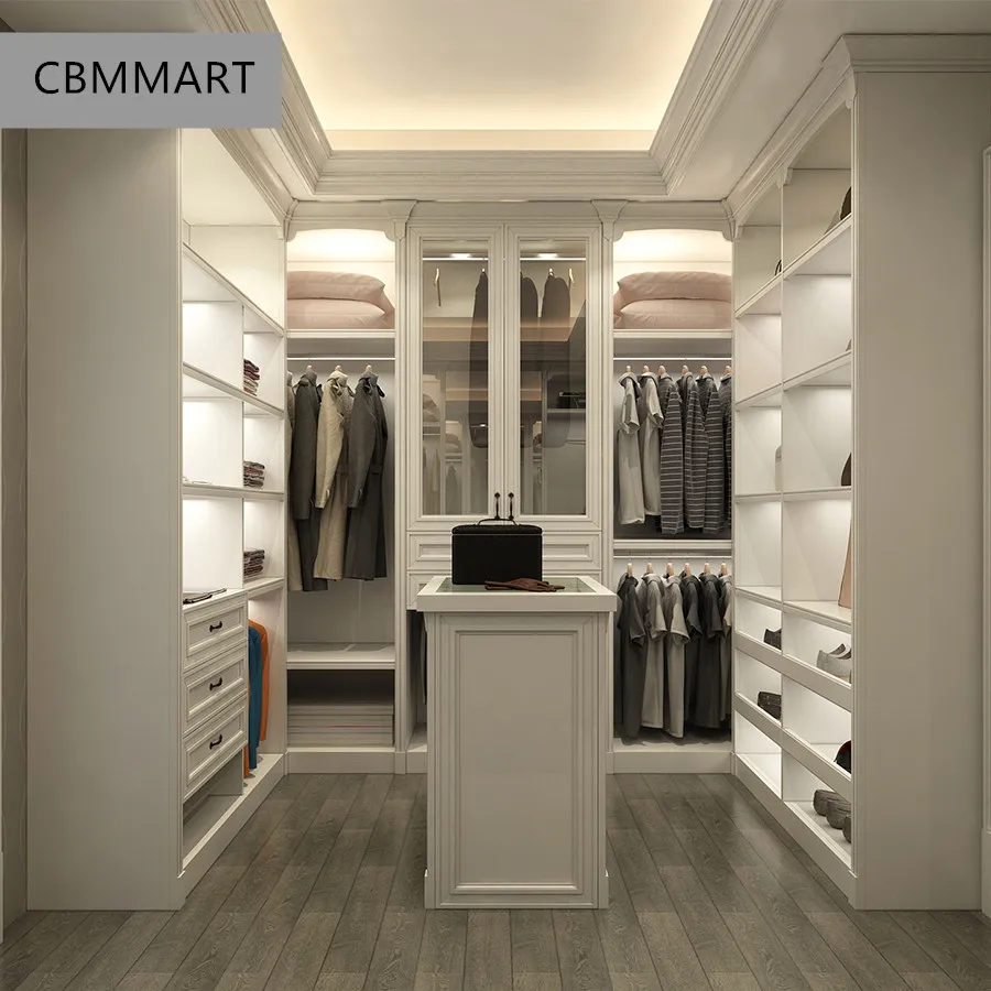 L Shaped Walking in Closet with American Style Design