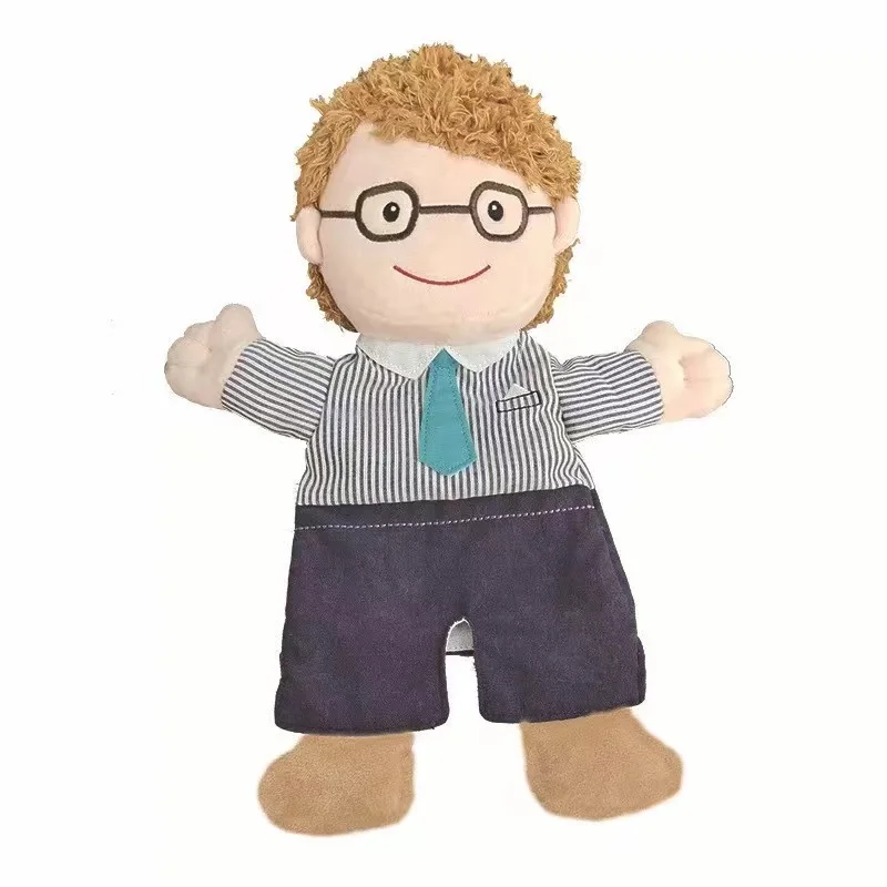 Custom Plush Grandma Doll Puppet 30cm Full Body Hand Puppet for Kids Toy