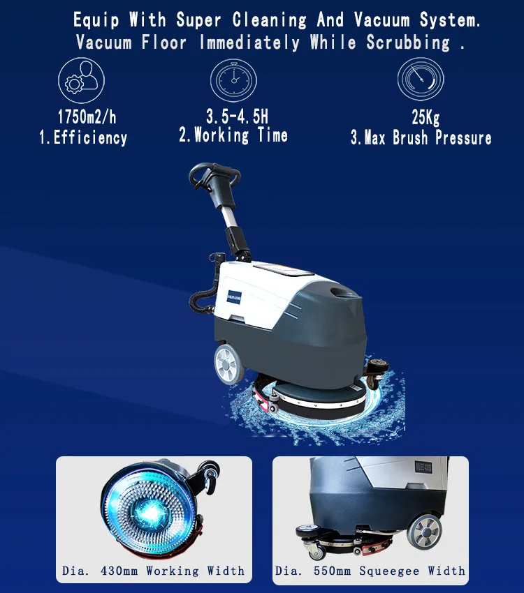 MLEE430B Ceramic Floor Clean Machine Commercial Industrial Auto Compact Floor Scrub Machine